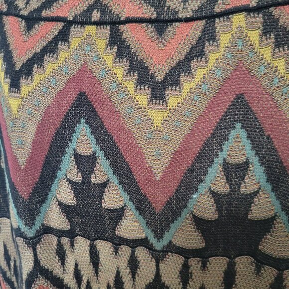 Peruvian Connection 100% Pima Cotton Patterned Flared with Slits Skirt Size XL - Picture 3 of 6